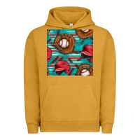 Pigment Peanut Butter baseball helmet and glove with serape seamless pattern Urban Hoodie - BundleAndBundleShop