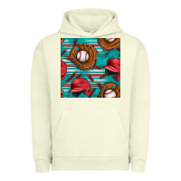 Pigment Pistachio baseball helmet and glove with serape seamless pattern Urban Hoodie - BundleAndBundleShop