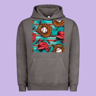 Baseball Helmet And Glove With Serape Seamless Pattern Urban Hoodie Designed By Bundleandbundleshop