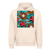 Sandshell baseball helmet and glove with serape seamless pattern Urban Hoodie - BundleAndBundleShop