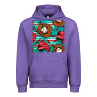 Tulip baseball helmet and glove with serape seamless pattern Urban Hoodie - BundleAndBundleShop