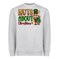Heather Grey Nuts about Christmas Nutcracker Heavyweight Sweatshirt - NancyCooperArtShop