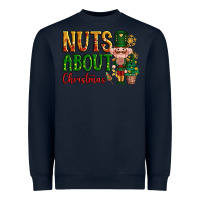 Navy Nuts about Christmas Nutcracker Heavyweight Sweatshirt - NancyCooperArtShop
