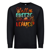 Black fall breeze and autumn leaves Premium Sweatshirt - CowGirlArtShop