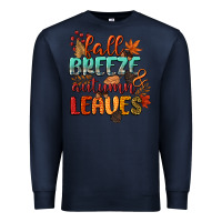 Navy fall breeze and autumn leaves Premium Sweatshirt - CowGirlArtShop