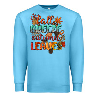 Ocean Blue fall breeze and autumn leaves Premium Sweatshirt - CowGirlArtShop