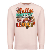 Pale Pink fall breeze and autumn leaves Premium Sweatshirt - CowGirlArtShop
