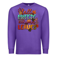 Purple fall breeze and autumn leaves Premium Sweatshirt - CowGirlArtShop