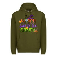 Army Green witch way to the candy Premium Hoodie - CowGirlArtShop