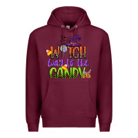 Burgundy witch way to the candy Premium Hoodie - CowGirlArtShop