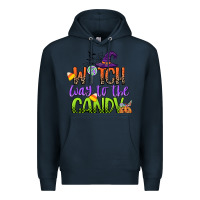 Navy witch way to the candy Premium Hoodie - CowGirlArtShop