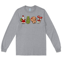 Heather Grey christmas milk and cookies Long Sleeve Tee - MaliasSmallBusiness