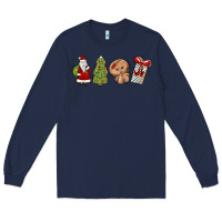 Navy christmas milk and cookies Long Sleeve Tee - MaliasSmallBusiness