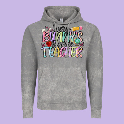 Every Bunnys Favorite Teacher Vintage Hoodie Designed By Maliassmallbusiness