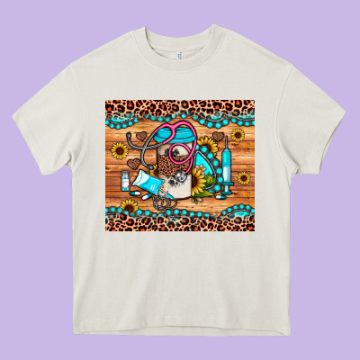 Western Gemstone Sunflower Nurse Heavy Core Tee Designed By Jahusdesignshop