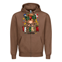 Chestnut teacher life blonde caucassian messy bun Zipper Hoodie - texasbilliewilder