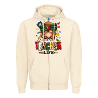 Sandshell teacher life blonde caucassian messy bun Zipper Hoodie - texasbilliewilder
