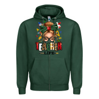 Sports Green teacher life blonde caucassian messy bun Zipper Hoodie - texasbilliewilder