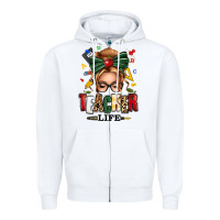 White teacher life blonde caucassian messy bun Zipper Hoodie - texasbilliewilder