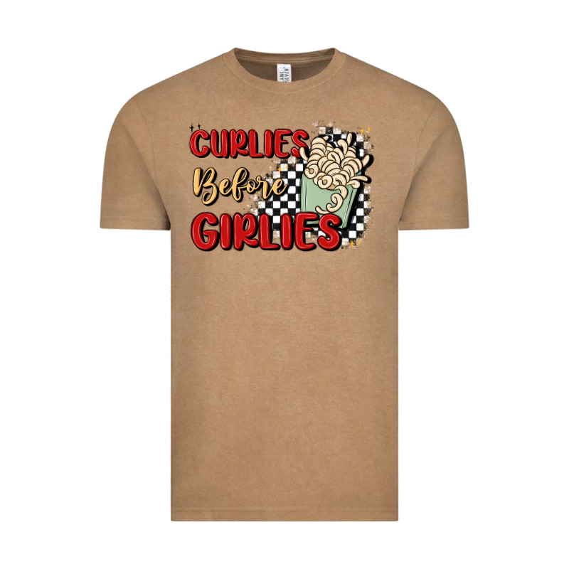 Curlies Before Girlies Vintage Tee by MaliasSmallBusiness | Teevron