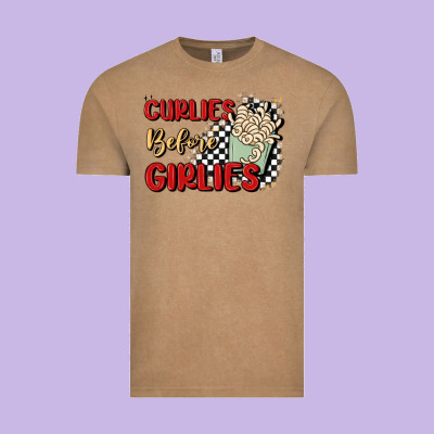 Curlies Before Girlies Vintage Tee Designed By Maliassmallbusiness