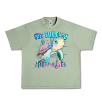 Oil Green im turtley adorable turtle Urban Heavy Tee - MaliasSmallBusiness