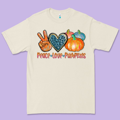 Peace Love Pumpkins Premium Tee Designed By Adodesignshop