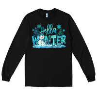 Black hello winter snowman Long Sleeve Tee - MaliasSmallBusiness