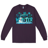 Plum hello winter snowman Long Sleeve Tee - MaliasSmallBusiness