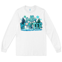White hello winter snowman Long Sleeve Tee - MaliasSmallBusiness