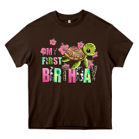 Chocolate Brown mu first birthday Heavy Core Tee - AdoDesignShop