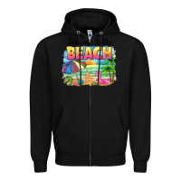 Black take me to the beach Zipper Hoodie - NancyCooperArtShop