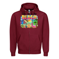 Burgundy take me to the beach Zipper Hoodie - NancyCooperArtShop