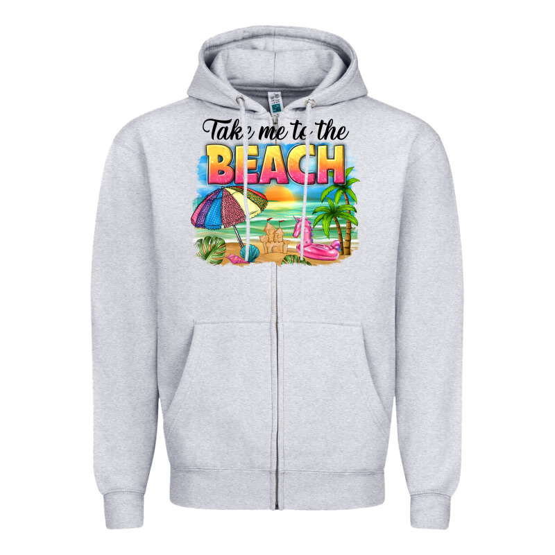 Take Me To The Beach Zipper Hoodie by NancyCooperArtShop | Teevron