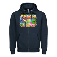 Navy take me to the beach Zipper Hoodie - NancyCooperArtShop