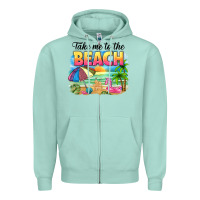 Seafoam take me to the beach Zipper Hoodie - NancyCooperArtShop