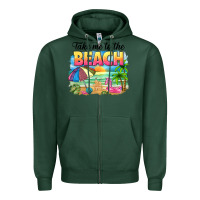 Sports Green take me to the beach Zipper Hoodie - NancyCooperArtShop