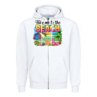 White take me to the beach Zipper Hoodie - NancyCooperArtShop
