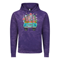Cloud Purple truck with flowers malia Vintage Hoodie - MaliasSmallBusiness