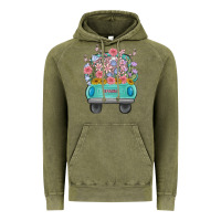 Vintage Olive truck with flowers malia Vintage Hoodie - MaliasSmallBusiness