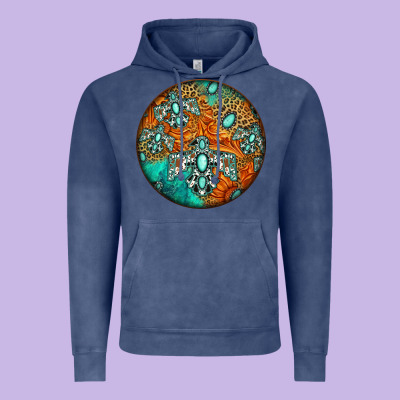 Western Pattern Circle Vintage Hoodie Designed By Jasminsmagicworld