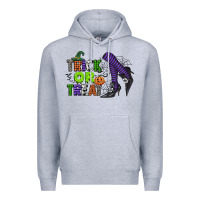 Heather Grey trick or treat Premium Hoodie - CowGirlArtShop