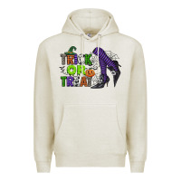 Oatmeal Heather trick or treat Premium Hoodie - CowGirlArtShop