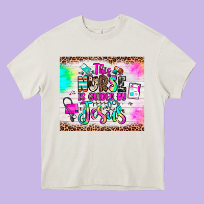 This Nurse Is Guided By Jesus Heavy Core Tee Designed By Jahusdesignshop