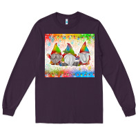 Plum christmas lights gnome Long Sleeve Tee - MaliasSmallBusiness