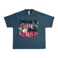 Midnight Navy cooking is love made edible Urban Heavy Tee - MaliasSmallBusiness