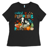 Black cutest pupkins in the patch Ladies Tee - AdoDesignShop