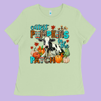 Cutest Pupkins In The Patch Ladies Tee Designed By Adodesignshop