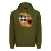 Army Green sunflower christmas patch Premium Hoodie - JahusDesignShop
