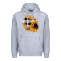 Heather Grey sunflower christmas patch Premium Hoodie - JahusDesignShop